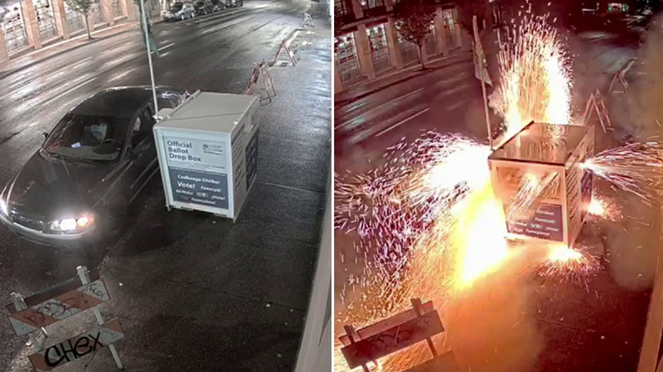 FBI says Washington, Oregon ballot box fire suspect still unknown, explosion seen on surveillance video