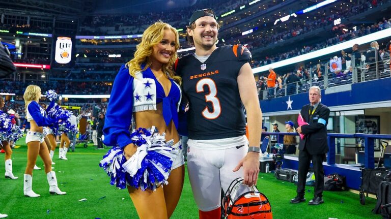 Cowboys cheerleader dating Bengals kicker Cade York has sweet reaction after successful extra point attempt