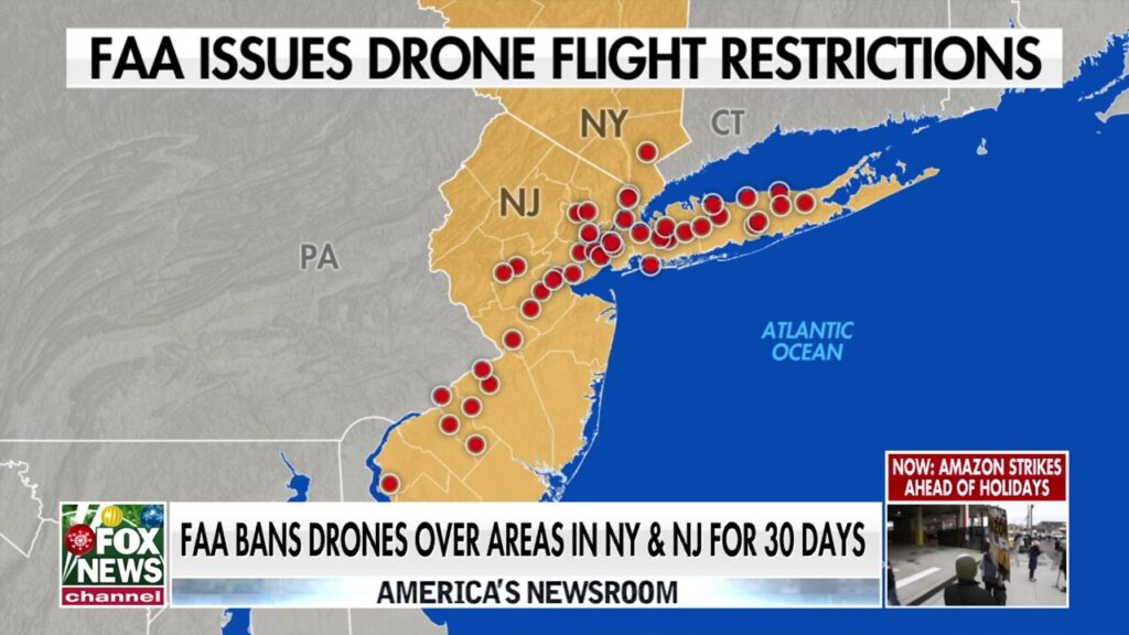 FAA bans drone flights over parts of New York, New Jersey for 30 days