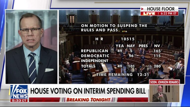 House voting in progress on interim spending bill