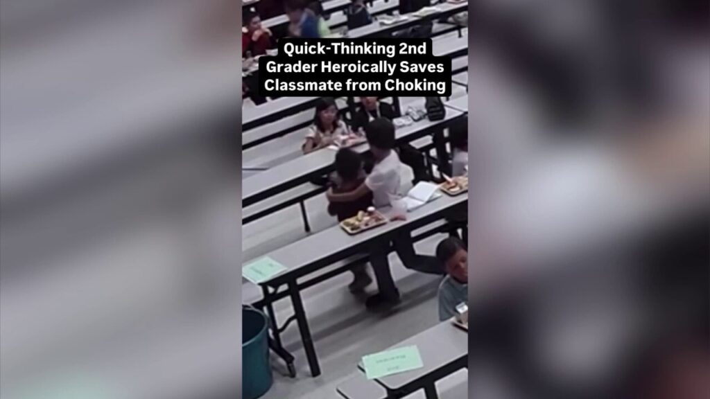 Second-grader heroically saves classmate by giving him the Heimlich maneuver