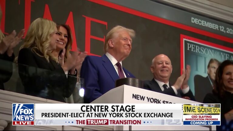 Trump becomes first president to ring the bell at New York Stock Exchange since Reagan