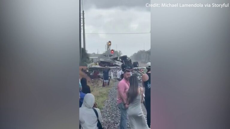 Florida train crashes into fire truck, causing injuries