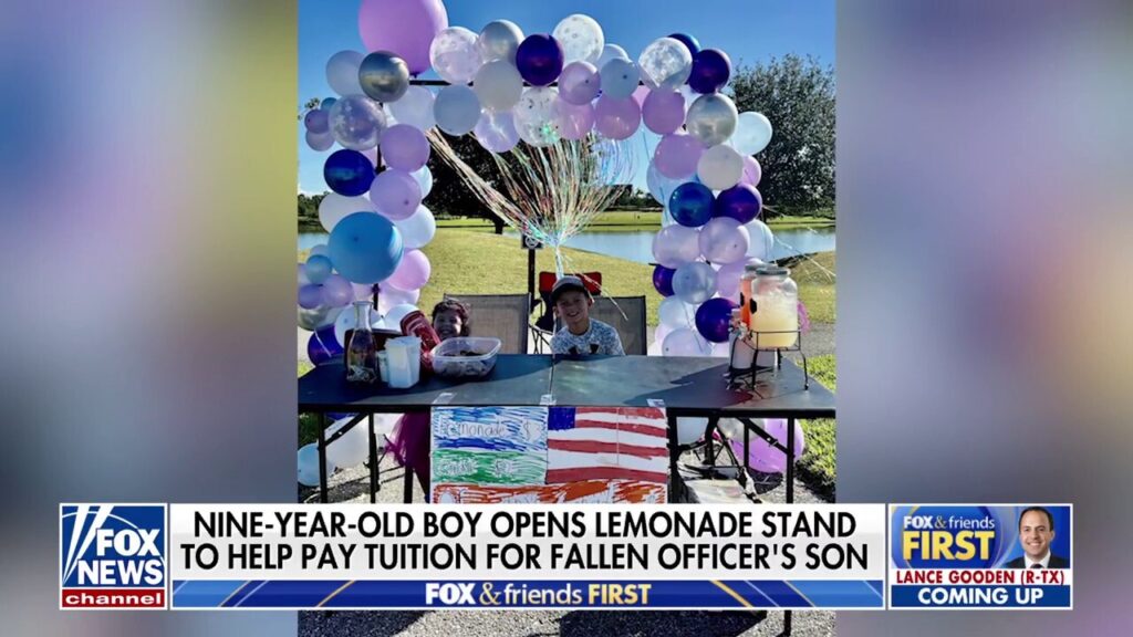 Florida nine-year-old opens lemonade stand to pay tuition for fallen officer's son: 'What Jesus would do'