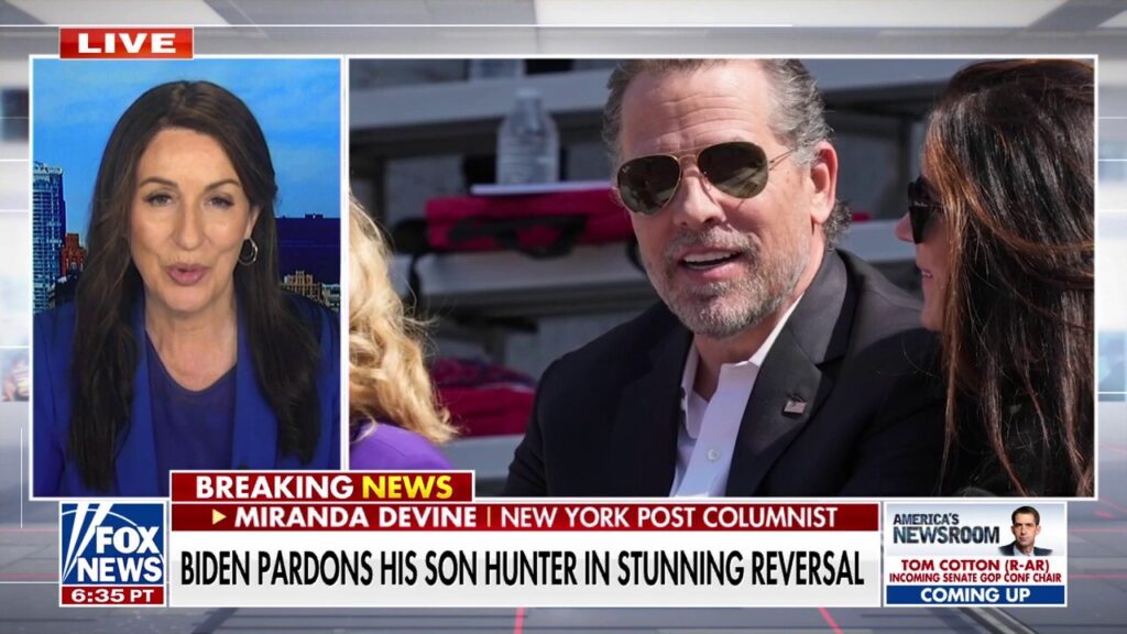 Joe Biden is protecting himself through Hunter's pardon, Miranda Devine says