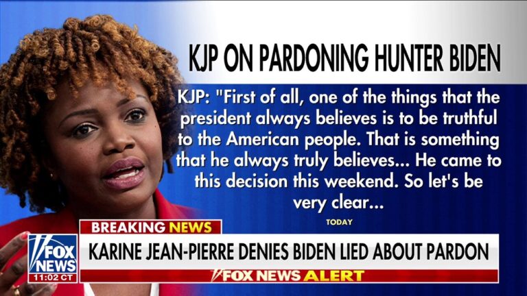 Karine Jean-Pierre denies Biden lied about pardoning Hunter, says he was 'targeted'