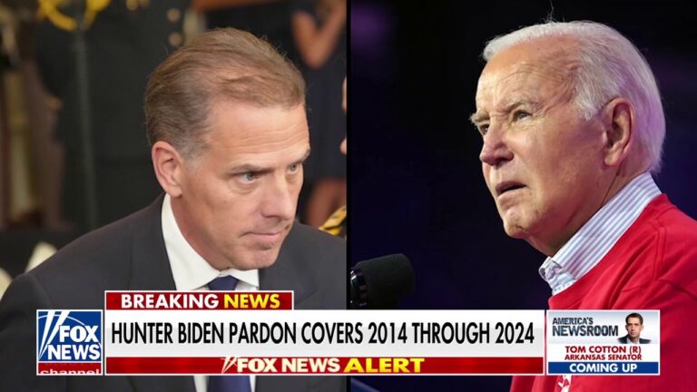 President Biden pardons son Hunter, sparing him possible prison sentence