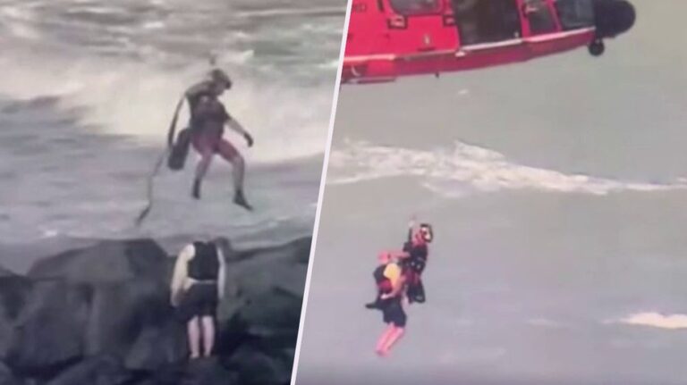 Missing Florida jet skier found clinging to rocks off St. Lucie Inlet in dramatic rescue: video