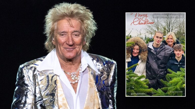 Rod Stewart seen in rare family photo after announcing farewell tour