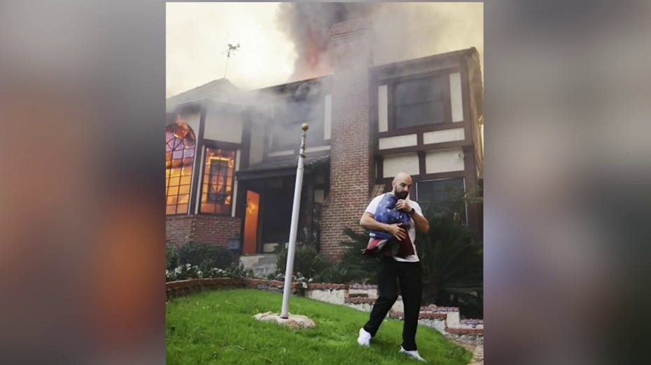 Russian man saves American flag outside burning California home: 'A symbol to me and my family'