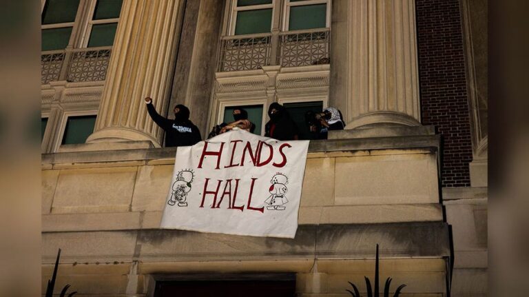 Anti-Israel groups spray-paint Columbia University building, 'cemented' sewage system