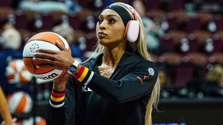 WNBA star DiJonai Carrington flaunts explicit message on pre-game outfit directed at President Trump