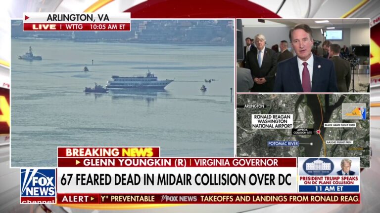 Gov. Youngkin on 'tragically horrific' DC plane crash: Something went 'massively wrong'