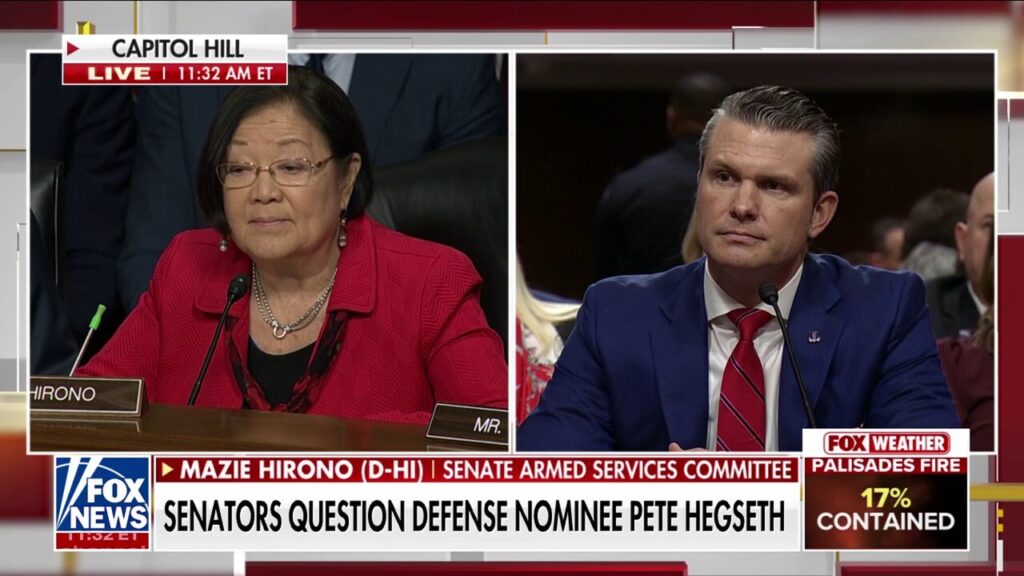 Sen. Hirono hounds Hegseth on assault accusations and drinking