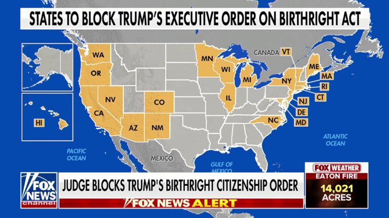 22 states ask for temporary restraining order to halt Trump’s birthright citizenship order