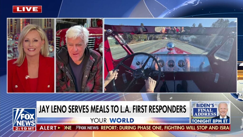 Jay Leno serves meals to first responders: The LA Fire Department is the 'best in the world'