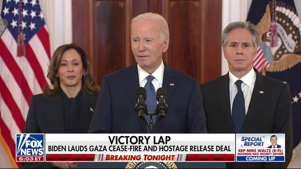 Biden dismisses question on Trump credit for Israel-Hamas cease-fire deal in final days before leaving office