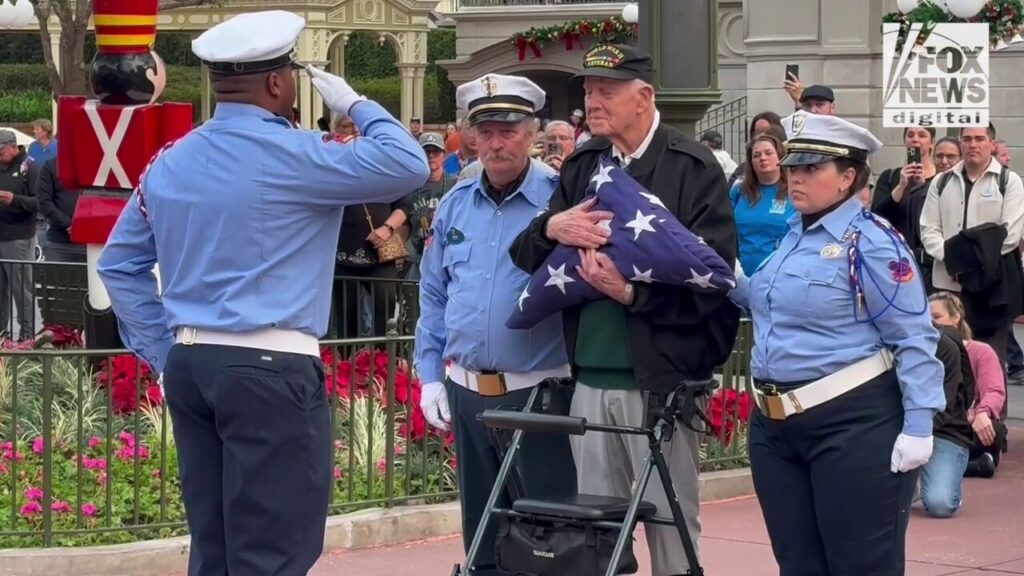 Disney flag retreat ceremony honors 100-year-old WWII veteran