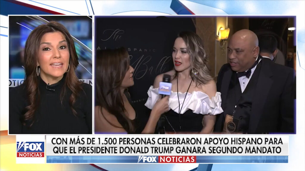 ¡Fox Noticias en el Baile de la Inauguración Hispana! Más de 1,500 personas celebran el apoyo hispano a un nuevo mandato de Trump.