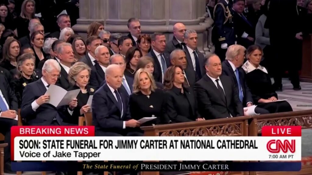 Bidens' greeting with Harris, Emhoff at Carter funeral not 'particularly warm': CNN host