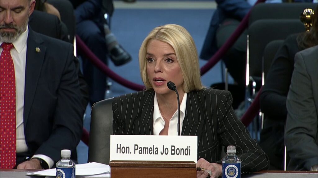 Pam Bondi is questioned on Biden's pardons during her confirmation hearing