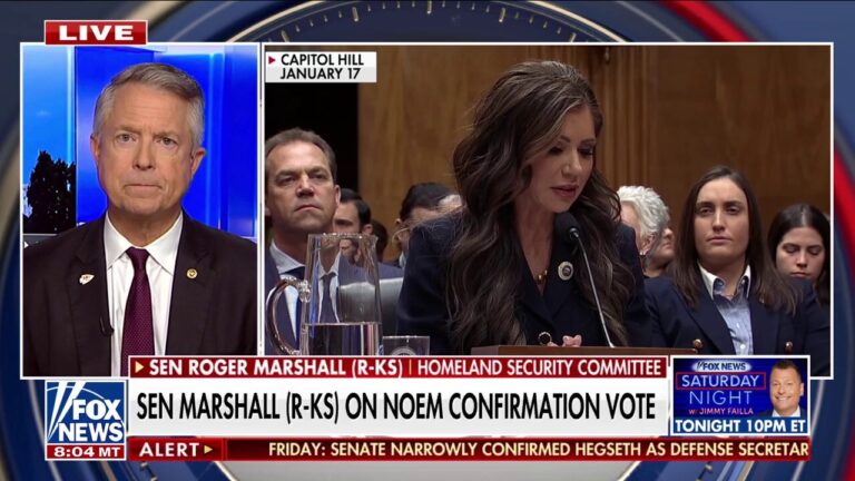 Sen. Roger Marshall says Kristi Noem is ‘tough as nails’ ahead of Senate confirmation vote