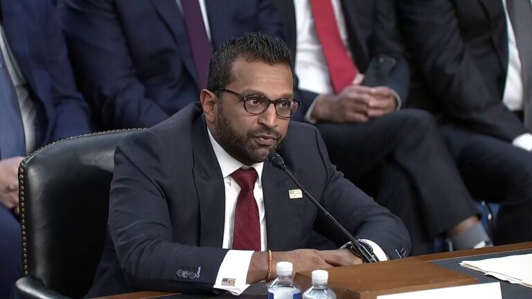 Kash Patel speaks to his law enforcement endorsements during senate hearing