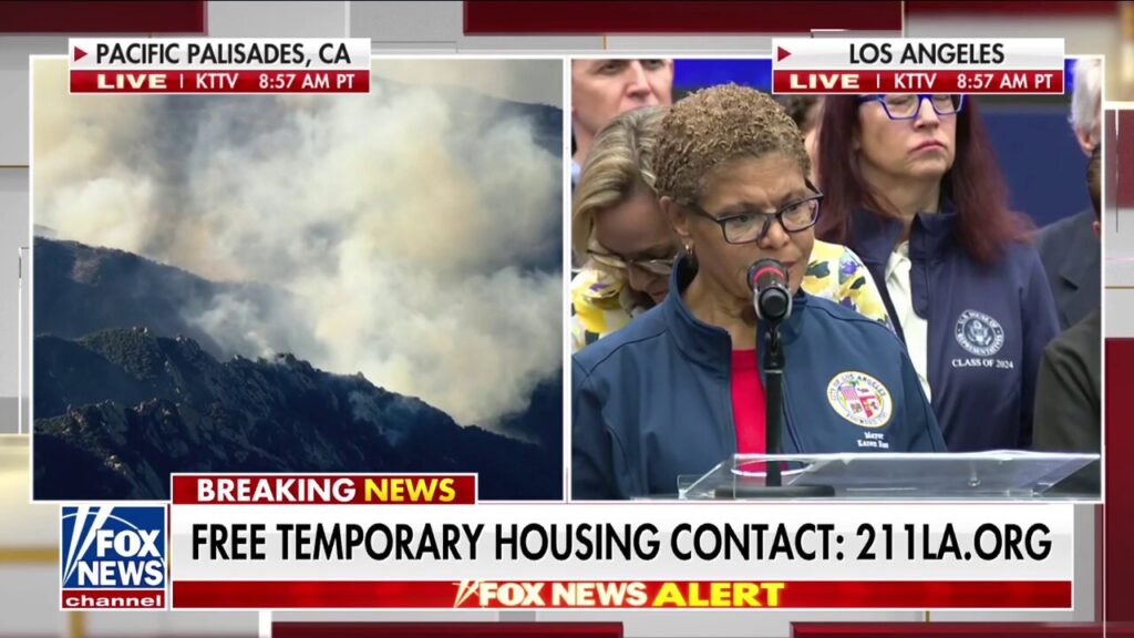 Los Angeles mayor challenged by reporter on lack of preparation and response to wildfires