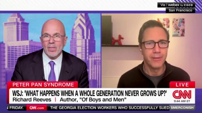 Author tells CNN that number of adult men not able to buy homes, have families is worrying for country