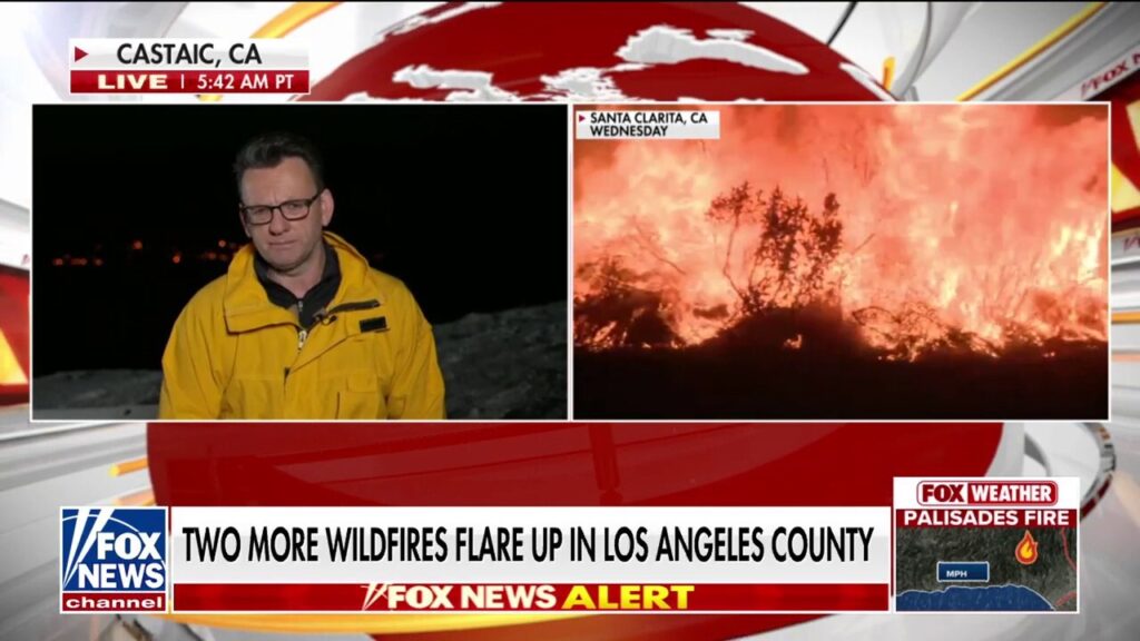 New wildfires blaze near Los Angeles