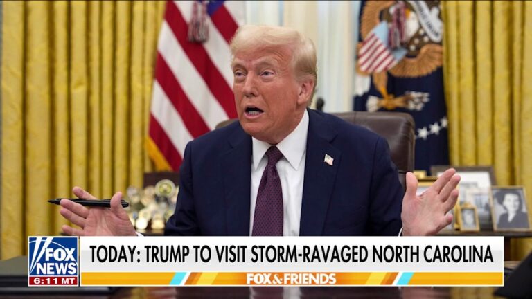 Trump to survey storm damage in North Carolina, California