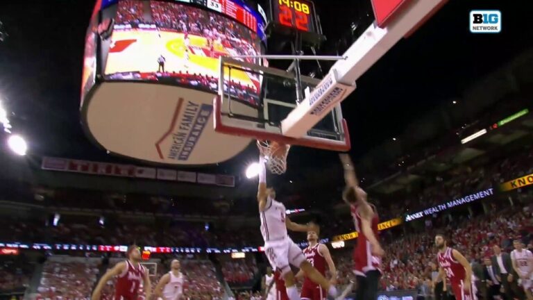 Wisconsin's John Tonje throws down VICIOUS dunk to extend lead against Nebraska