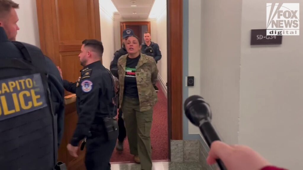 Protesters led out of Hegseth hearing, calling for Gaza accountability