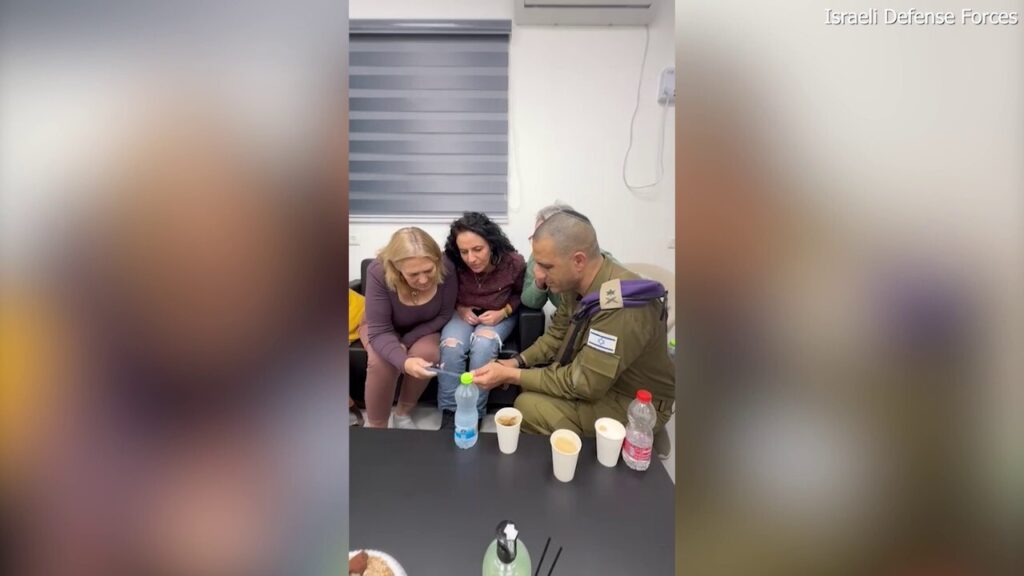 Mothers of 3 Israeli hostages watch their daughters' return