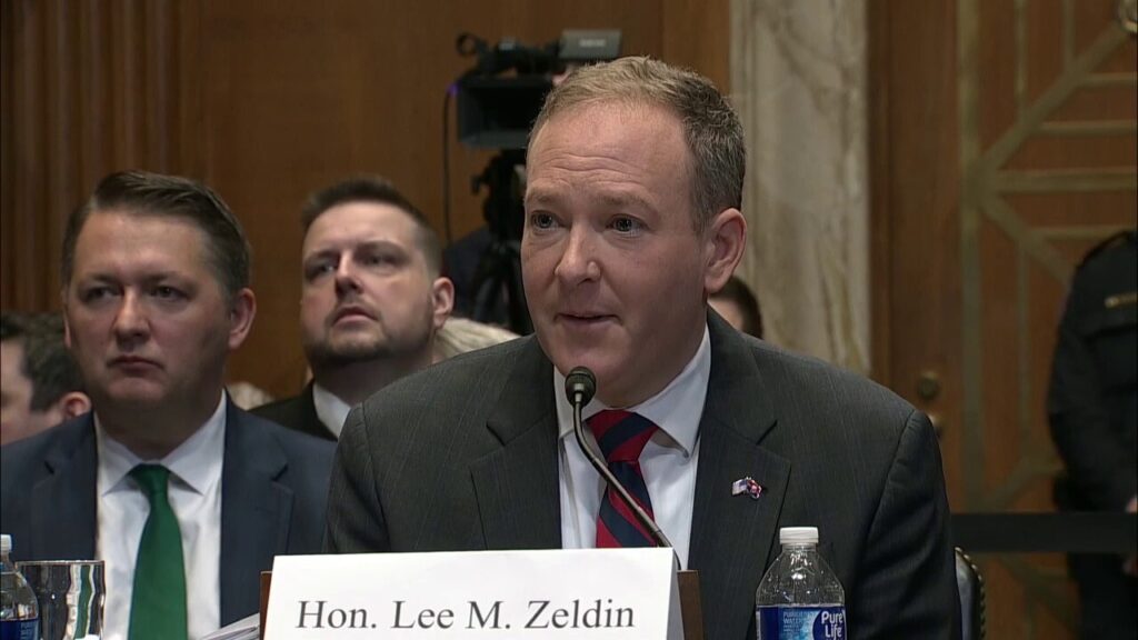 "That was the fossil fuel industry": Sen Bernie Sander laughs as a phone rings in Zeldin hearing