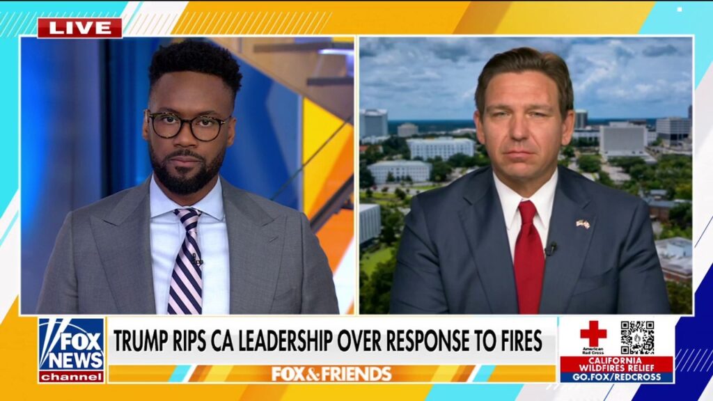 Gov. Ron DeSantis rips media for targeting Trump amid fire response: 'Don't politicize it'