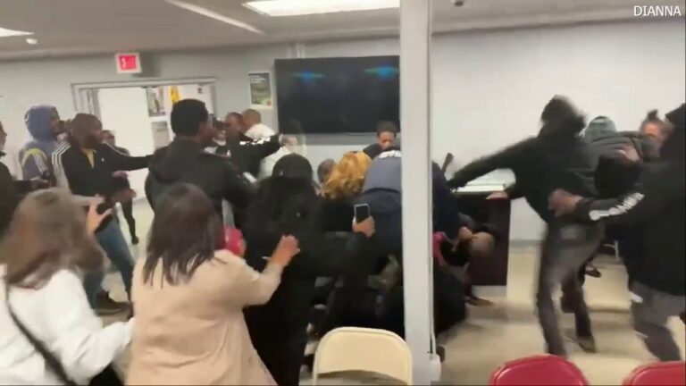 Dolton Mayor Tiffany Henyard throws herself into brawl between boyfriend, activist at heated town board meeting