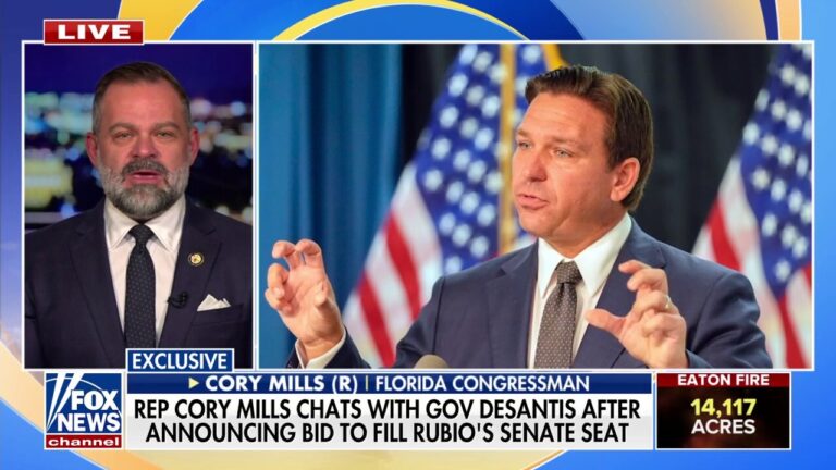 Rep. Cory Mills reveals details of phone call with Gov. DeSantis on filling Rubio's Senate seat