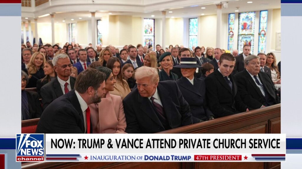 New images emerge from Trump's church service before inauguration