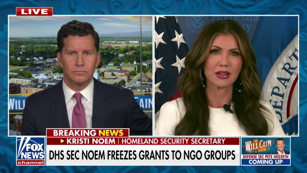 Kristi Noem announces freeze of grants to NGO groups