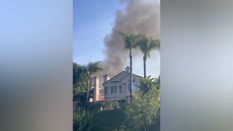 Brush fire threatens homes in San Diego area