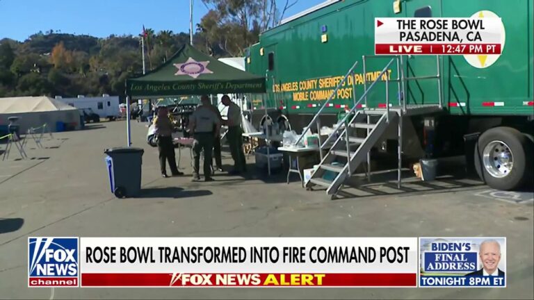 Rose Bowl transformed into fire command post