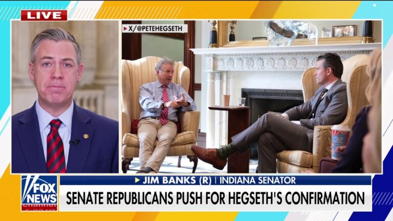 Sen. Jim Banks predicts Pete Hegseth will do well at Senate confirmation: 'He's ready to go'