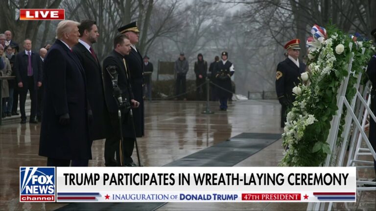 Trump and JD Vance take part in wreath-laying ceremony at Arlington National Cemetery