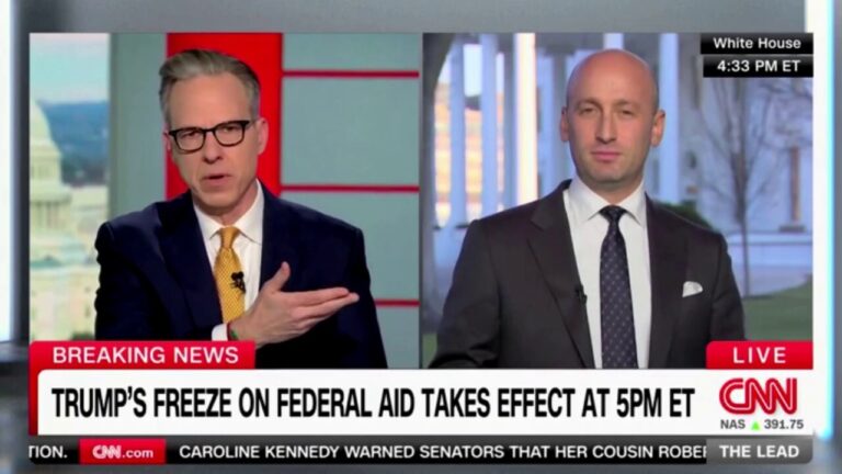 White House's Stephen Miller condemns 'false' narrative by media about federal aid freeze