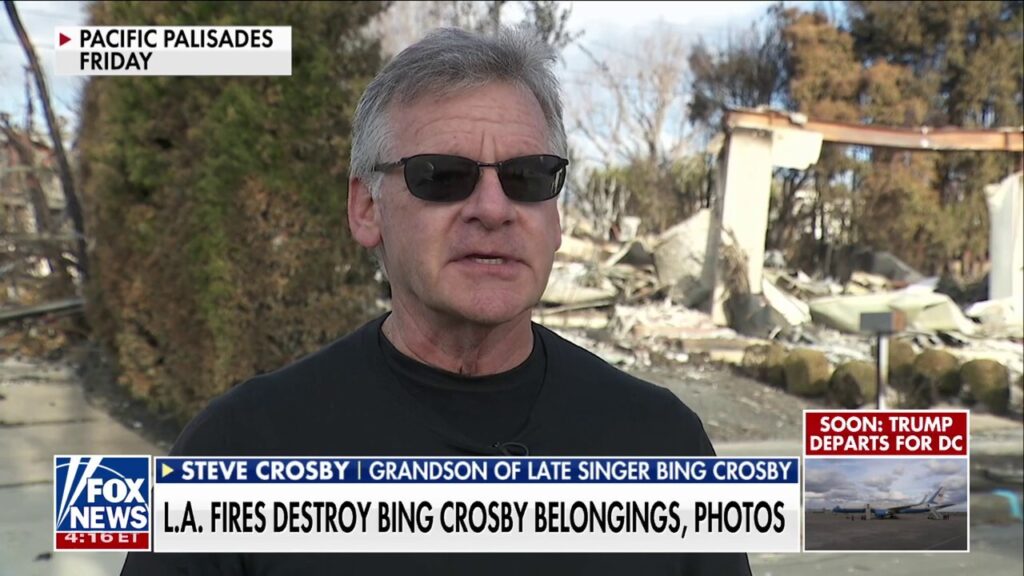 Bing Crosby’s grandson views destroyed Pacific Palisades home