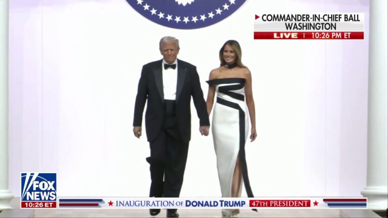 President Trump and Melania share dance at Commander-in-Chief Ball