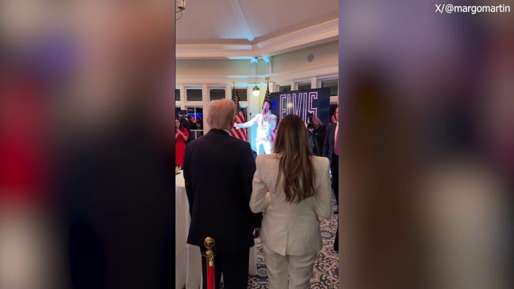 Trump, Melania serenaded by Elvis impersonator at Virginia golf club