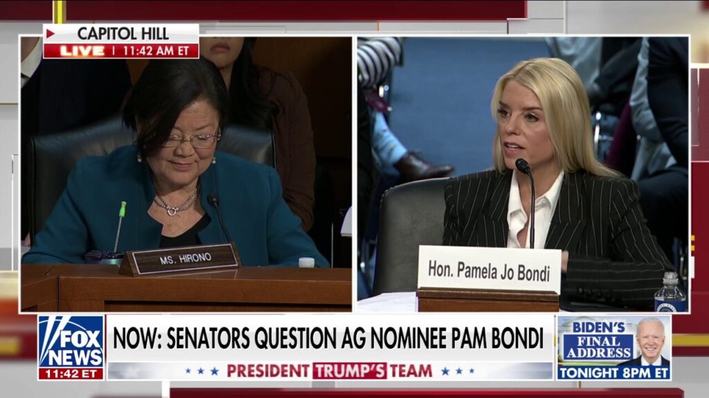 Pam Bondi calls out Democrat Sen. Hirono for not meeting with her before hearing