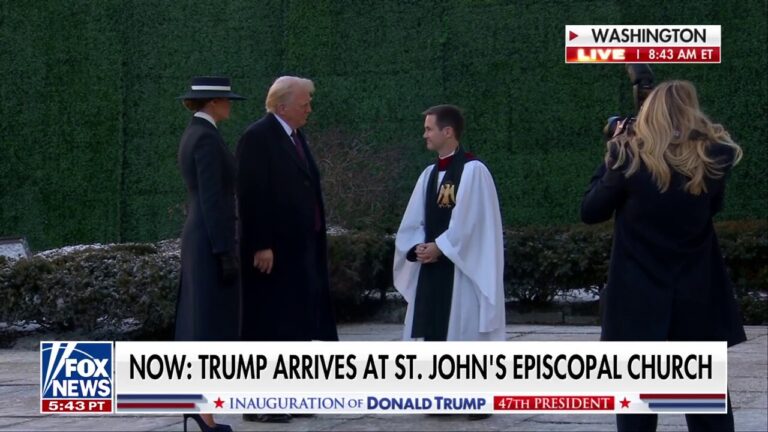 Trump, Melania arrive at St. John's Episcopal Church ahead of inauguration